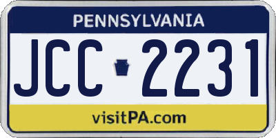 PA license plate JCC2231