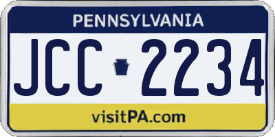 PA license plate JCC2234