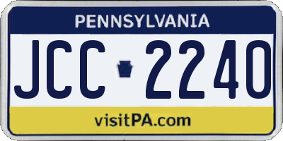 PA license plate JCC2240