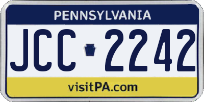 PA license plate JCC2242