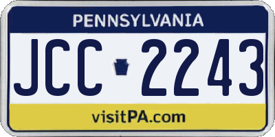 PA license plate JCC2243