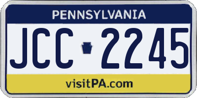 PA license plate JCC2245