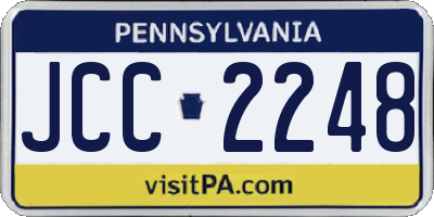 PA license plate JCC2248