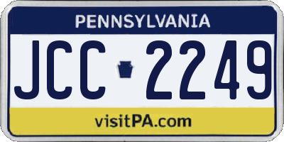PA license plate JCC2249