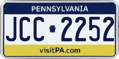PA license plate JCC2252