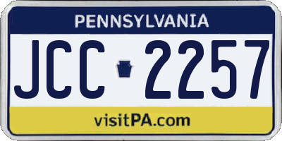 PA license plate JCC2257
