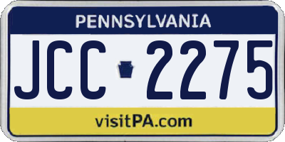 PA license plate JCC2275