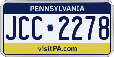 PA license plate JCC2278