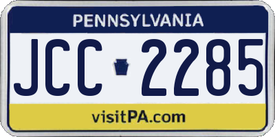 PA license plate JCC2285