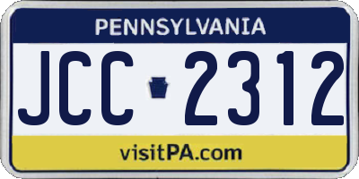 PA license plate JCC2312