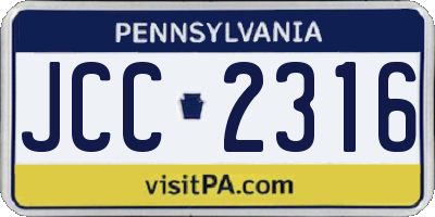 PA license plate JCC2316