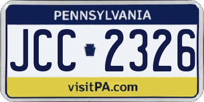 PA license plate JCC2326