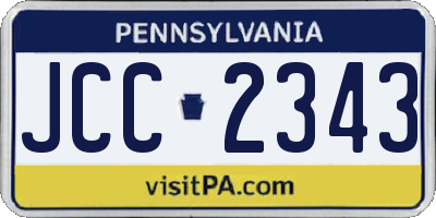 PA license plate JCC2343