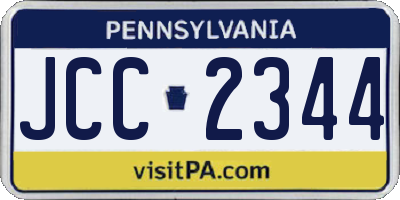 PA license plate JCC2344