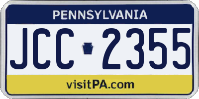 PA license plate JCC2355