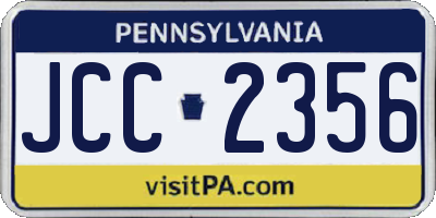 PA license plate JCC2356