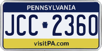 PA license plate JCC2360