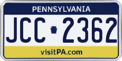 PA license plate JCC2362