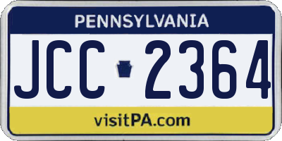 PA license plate JCC2364
