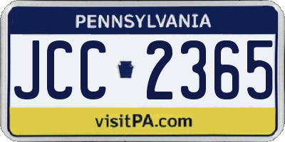 PA license plate JCC2365