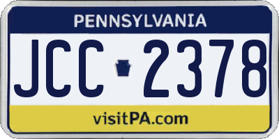 PA license plate JCC2378