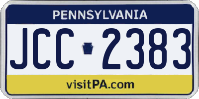 PA license plate JCC2383
