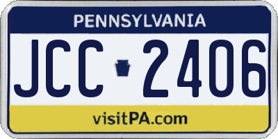 PA license plate JCC2406