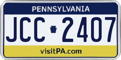 PA license plate JCC2407