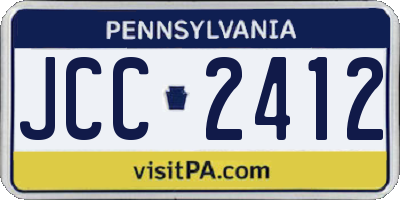 PA license plate JCC2412