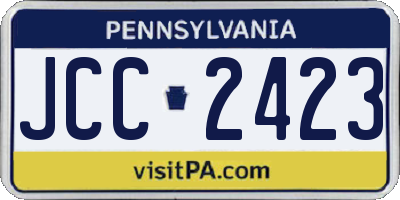 PA license plate JCC2423