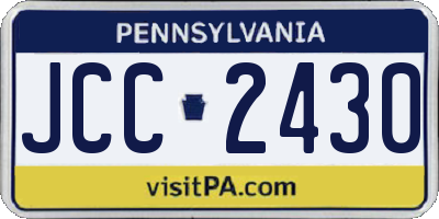 PA license plate JCC2430