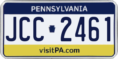 PA license plate JCC2461
