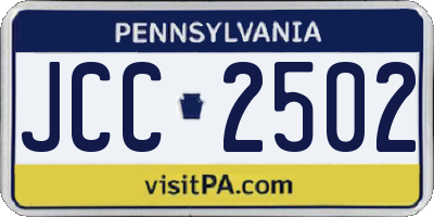 PA license plate JCC2502