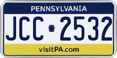PA license plate JCC2532