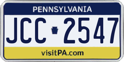 PA license plate JCC2547
