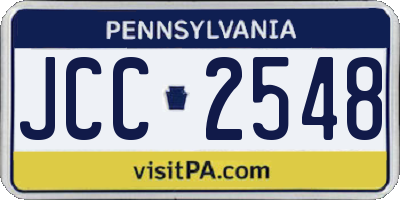 PA license plate JCC2548