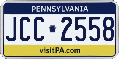 PA license plate JCC2558