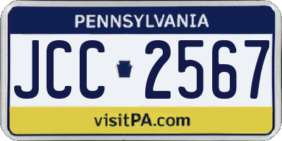 PA license plate JCC2567