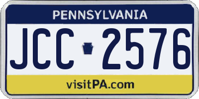 PA license plate JCC2576