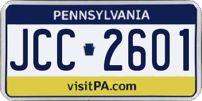 PA license plate JCC2601