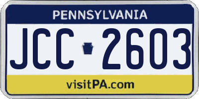 PA license plate JCC2603
