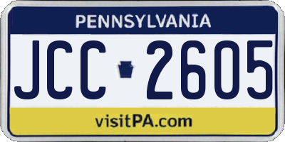 PA license plate JCC2605