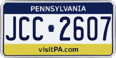 PA license plate JCC2607