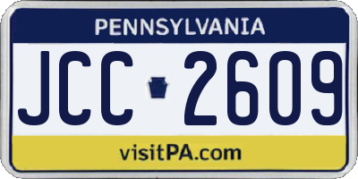 PA license plate JCC2609