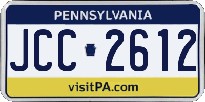 PA license plate JCC2612
