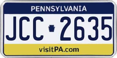 PA license plate JCC2635