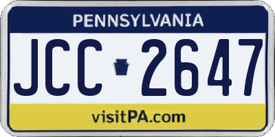 PA license plate JCC2647