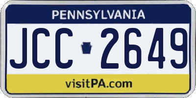 PA license plate JCC2649