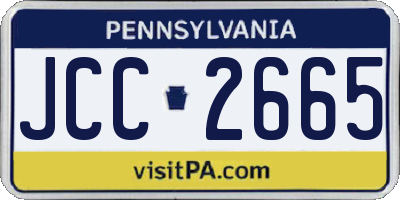 PA license plate JCC2665