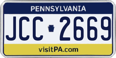 PA license plate JCC2669